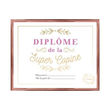 Cadre diplôme de la super copine | jourdefete.com