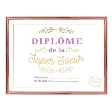 cadre diplôme super sœur | jourdefete.com