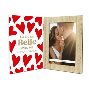 Cadre photo "La vie est belle avec toi mon amour" dans un design romantique pour la Saint-Valentin | jourdefete.com Cadre photo "La vie est belle avec toi mon amour" dans un design romantique pour la Saint-Valentin | jourdefete.com