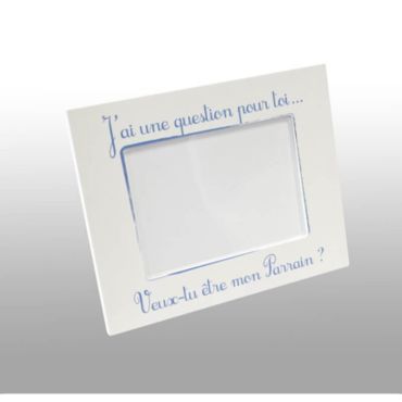 Cadre Photo "Veux-tu être mon Parrain" - Bleu | jourdefete.com