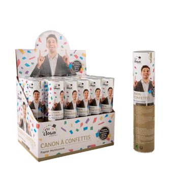 Un canon à confettis multicolore de 20 cm pour votre fête | jourdefete.com
