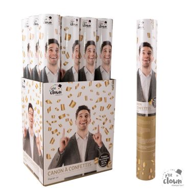 Canon à confettis or de 40 cm | jourdefete.com