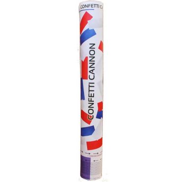 canon à confettis  papier tricolore bleu blanc rouge de 40 cm | jourdefete.com