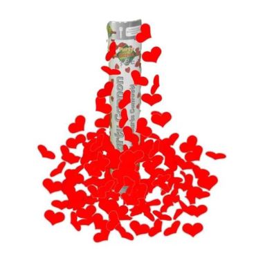 Canon à confettis Cœurs Rouges - 40 cm - Tir à 5 m | jourdefete.com