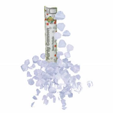Canon à confettis Pétales de Rose Blanches - 20 cm - Tir à 2 m | jourdefete.com