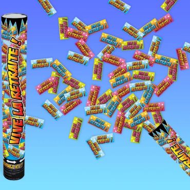 canon à confettis vive la retraite