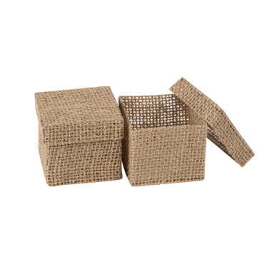 Boîtes carrées en jute, emballage élégant et naturel | jourdefete.com