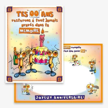 Carte d'Anniversaire Géante avec Enveloppe - "Anniversaire Souvenir" | jourdefete.com