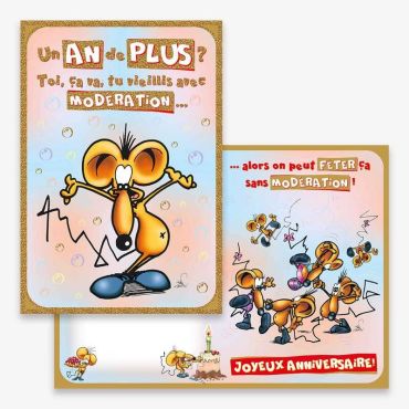 Carte d’Anniversaire Grand Format avec Enveloppe - "Un an de plus ?" | jourdefete.com