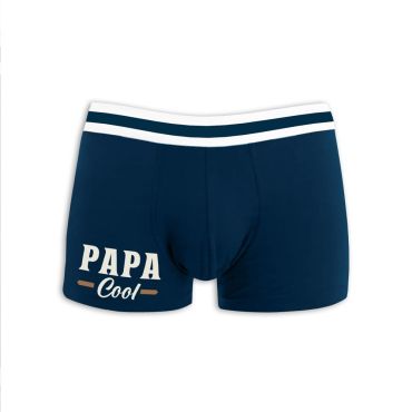 Boxer bleu marine imprimé "Papa Cool" pour la fête des pères | jourdefete.com