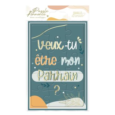 Un beau puzzle qui annonce à votre proche que vous voulez le voir devenir le parrain de votre enfant | jourdefete.com