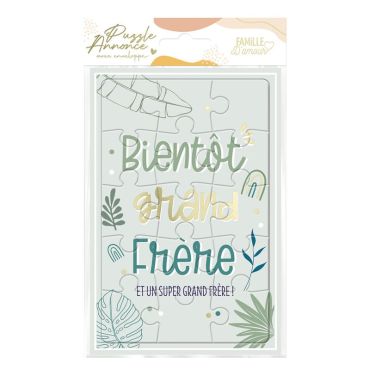 Un beau puzzle qui annonce à votre fils qu'il va devenir grand frère | jourdefete.com