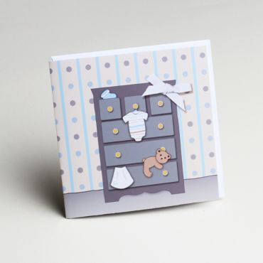 10 Cartes de Naissance avec Enveloppes - Commode