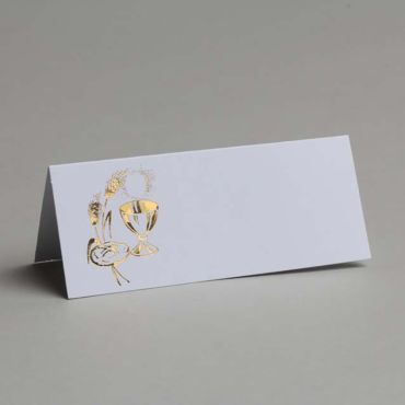 Carte de Table Communion - Calice Doré