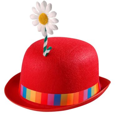Un chapeau rouge de clown avec fleur | jourdefete.com
