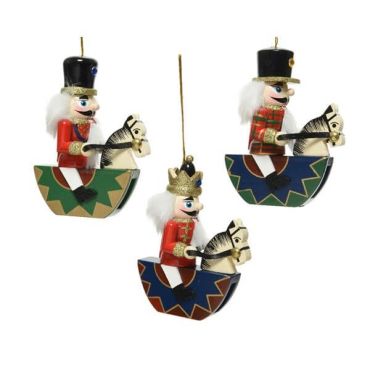 casse-noisette sur cheval à bascule en bois à suspendre | jourdefete.com