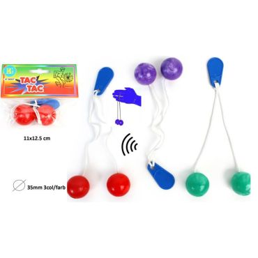 Castagnettes tac tac avec boules - 3,5 cm - Couleur aléatoire | jourdefete.com