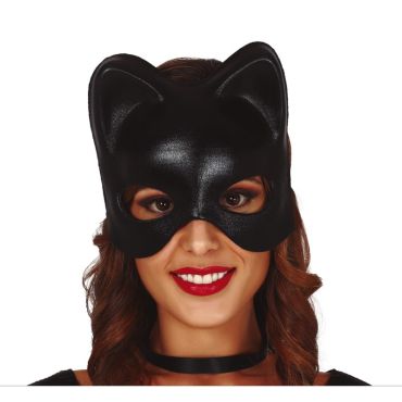 Demi-masque noir de Catwoman avec oreilles pointues | jourdefete.com