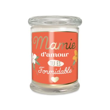 Bougie en verre Mamie d’amour tu es formidable, fête des grands-mères | jourdefete.com