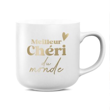 Mug blanc mat Meilleur Chéri du monde avec inscription dorée Saint-Valentin | jourdefete.com Mug blanc mat Meilleur Chéri du monde avec inscription dorée Saint-Valentin | jourdefete.com