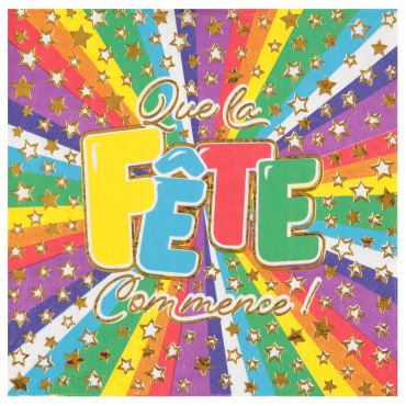 20 serviettes en papier de la collection c'est la fête 