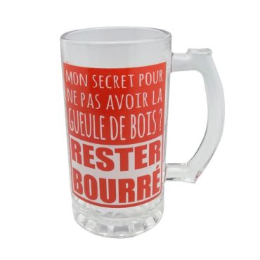 Chope à Bière "Rester Bourré"
