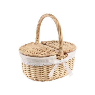 Panier de pique-nique champêtre en osier pour mariage et décoration | jourdefete.com