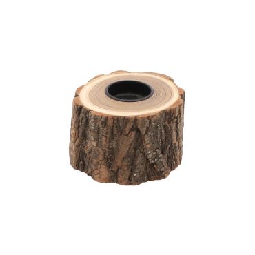 rondin de bois porte bougie