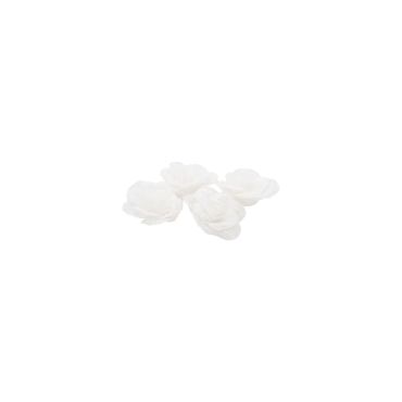 4 roses blanches effet lin