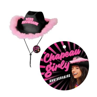 chapeau girly miss anniversaire couleur au choix | jourdefete.com
