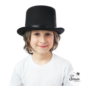 Chapeau haut-de-forme noir enfant pour costume festif | jourdefete.com