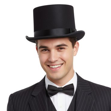 Chapeau haut-de-forme noir Charleston pour déguisement chic | jourdefete.com