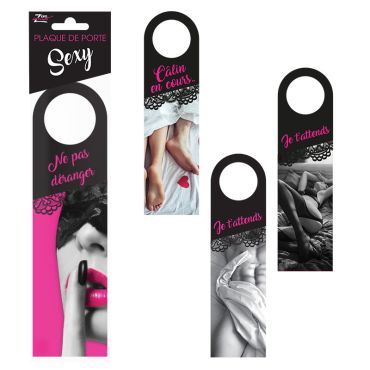 lot de 2 plaques de porte erotiques recto verso | jourdefete.com