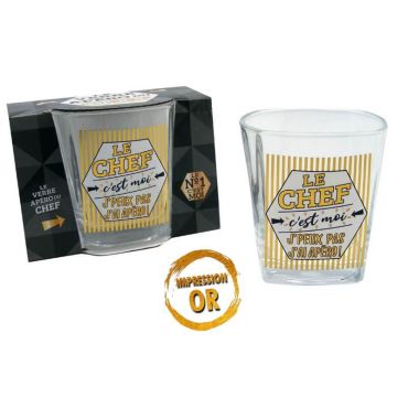 Verre à whisky le chef c'est moi j'peux pas j'ai apéro !