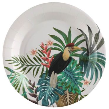 Lot de 10 assiettes - 22,5 cm - Java Exotique | jourdefete.com