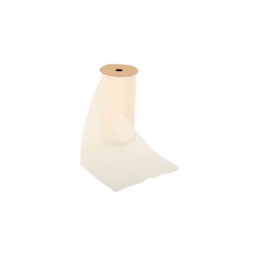 Chemin de table effiloché en mousseline de soie couleur ivoire | jourdefete.com