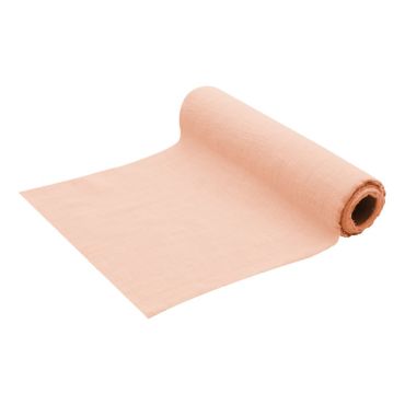 Chemin de table - Coton Lavé - Couleur rose d'ambre