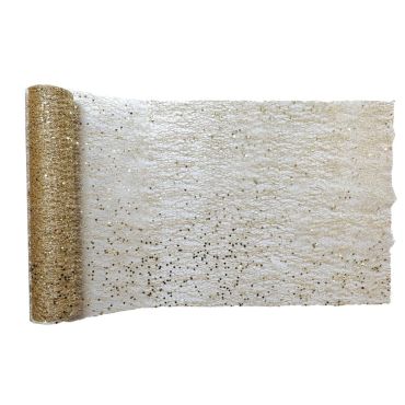 Chemin de table glitter or 30 cm x 5 m avec effet pailleté chic et élégant | jourdefete.com