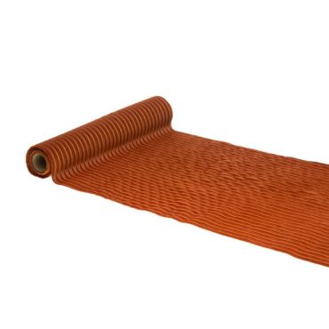 Chemin de table velours côtelé luisant - 28 x 300 cm - Couleur Marron Ambre
