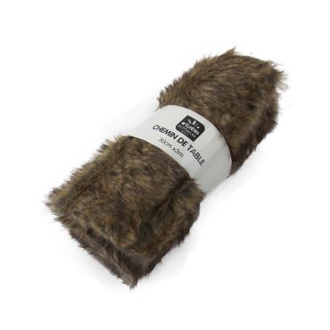 Chemin de Table Romance Fourrure Marron