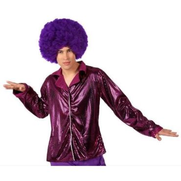 Chemise disco fuchsia pour homme - Taille au choix