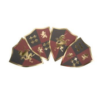 4 sets de table bouclier chevalier bordeaux et noir | jourdefete.com