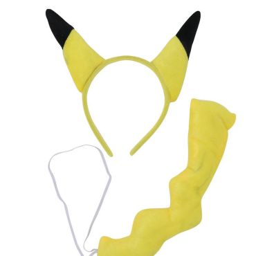 Set enfant oreilles et queue Chinchilla Électrique déguisement jaune et noir | jourdefete.com