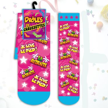 Chaussettes "La Retraite Je Lève Le Pied !" - Rose