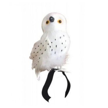 chouette blanche à poser sur l'épaule de 22 cm | jourdefete.com