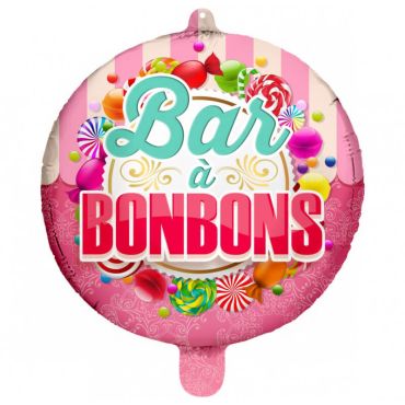 Ce ballon en aluminium "Bar à bonbons" saura divertir vos convives pendant votre soirée festive | jourdefete.com