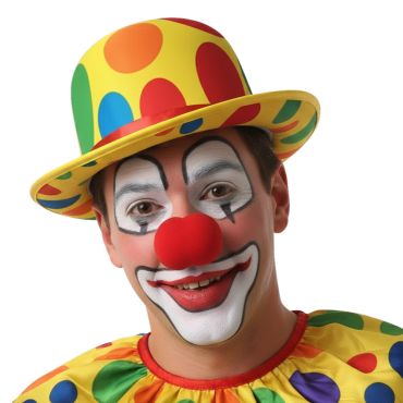 Chapeau de clown jaune à pois, accessoire déguisement coloré pour fête et carnaval | jourdefete.com