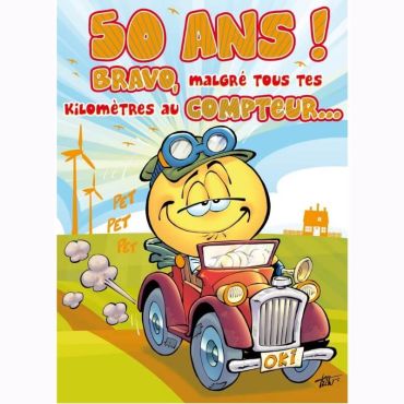 Carte d'Anniversaire Maxi Format avec Enveloppe - 50 ans