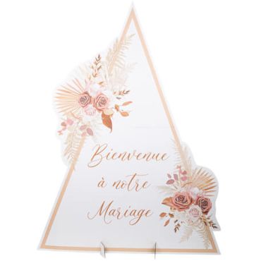 Panneau de bienvenue triangulaire à notre mariage - Collection Coachella | jourdefete.com