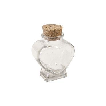 Pot cœur en verre avec bouchon de liège | jourdefete.com
